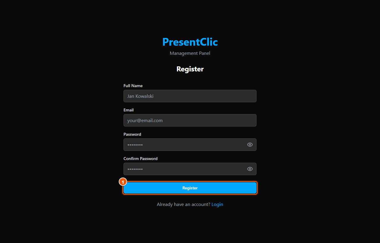 Creating an account