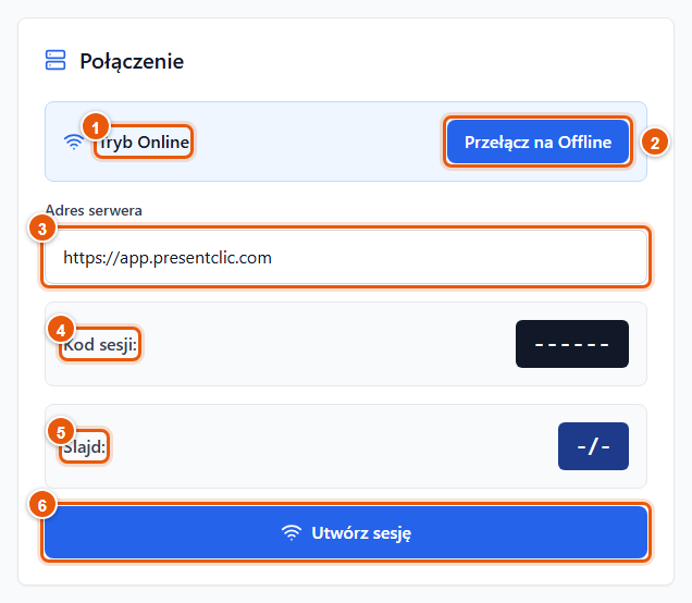 Połączenie — utworzenie sesji
